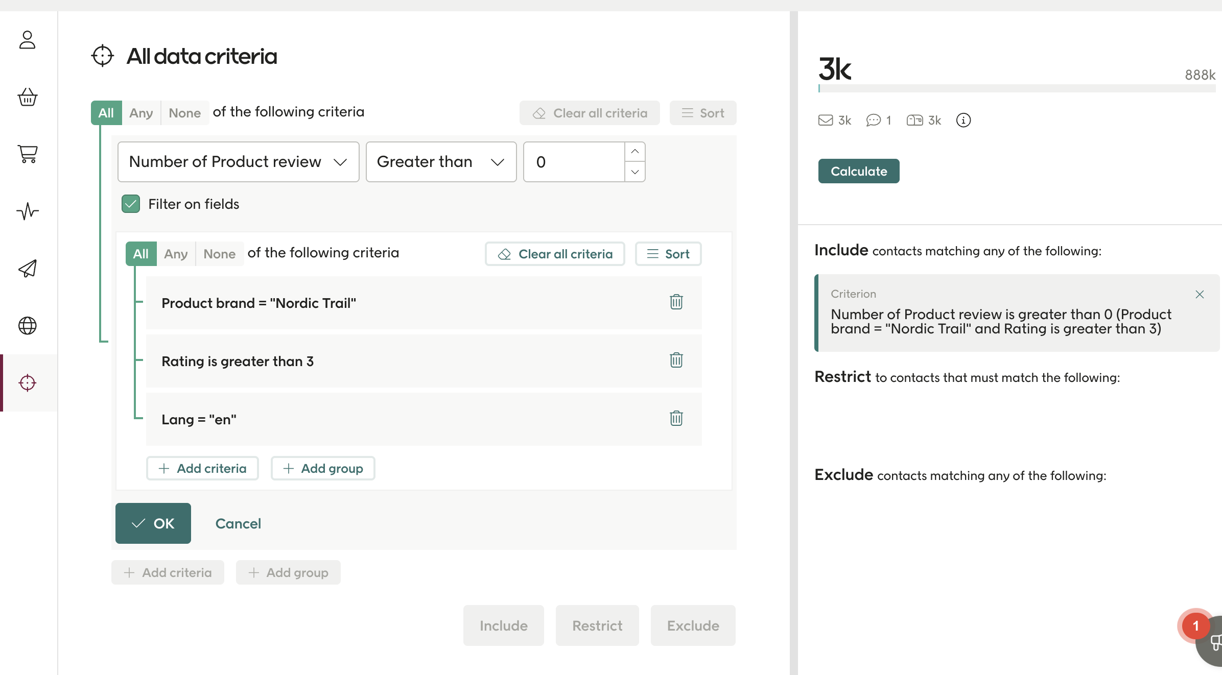 Updated filtering for Interactions