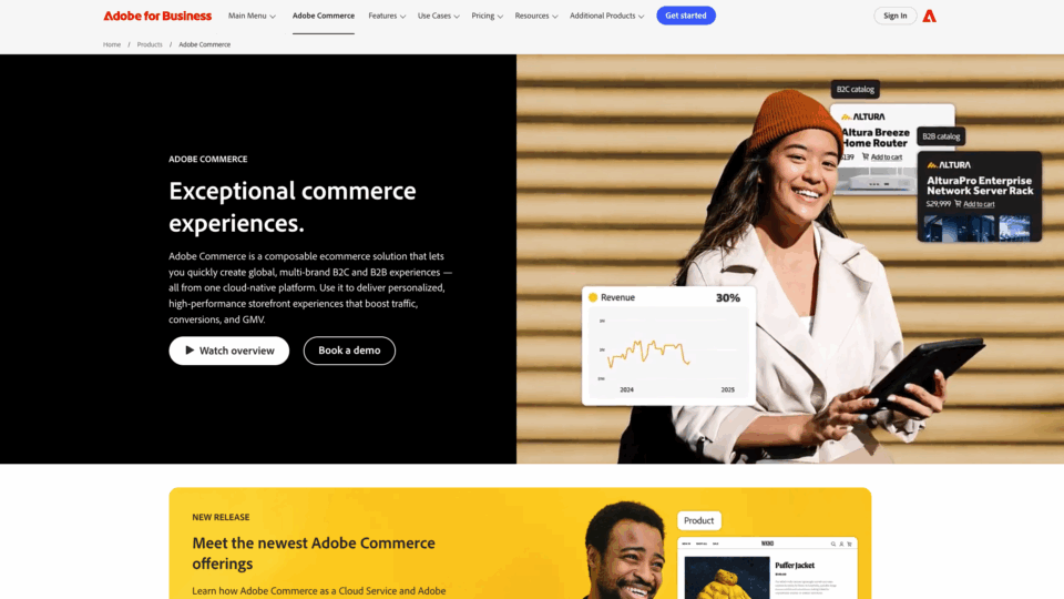 Adobe commerce screen
