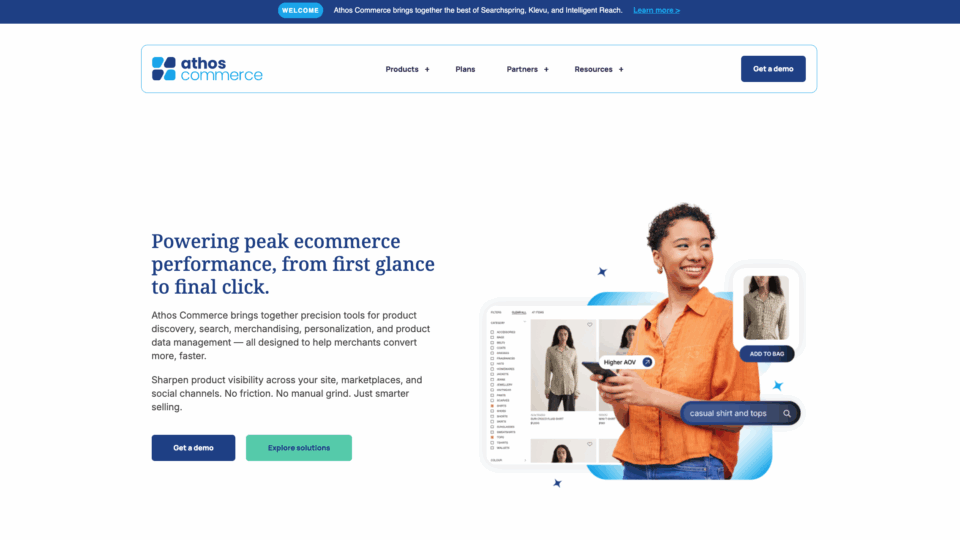 Athos commerce screen