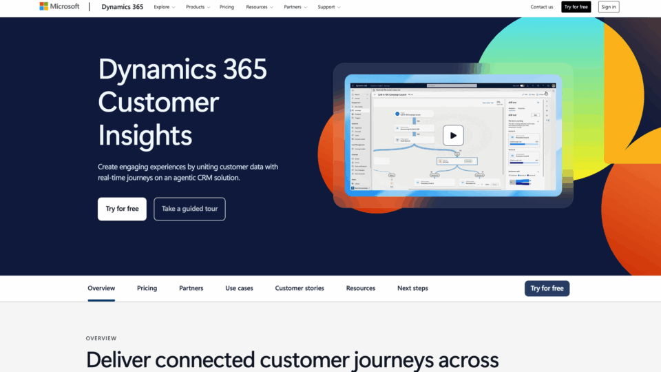 MS Dynamics Customer Insights screen