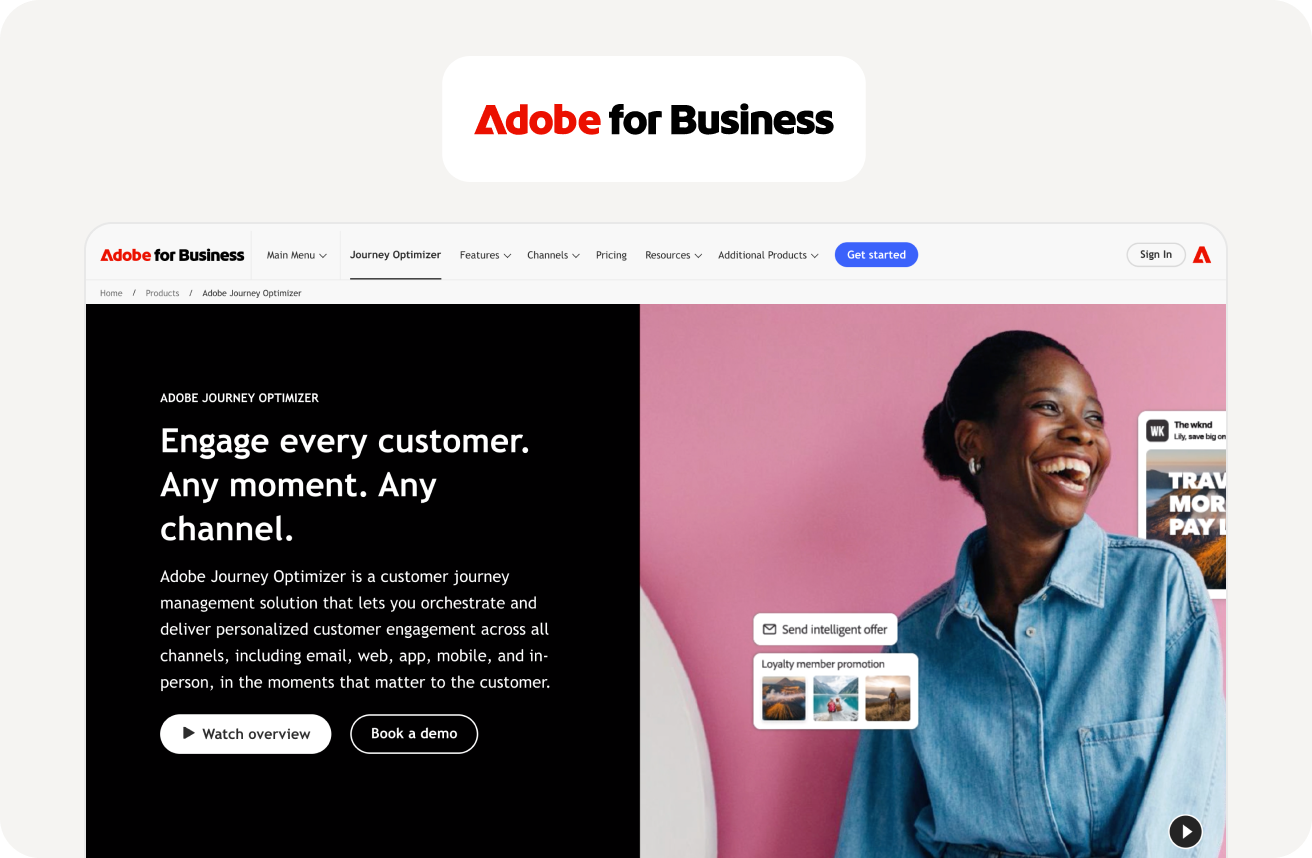 Adobe (AEP + Journey Optimizer + agent features)